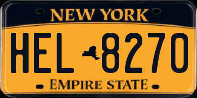NY license plate HEL8270