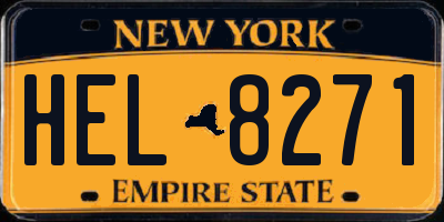 NY license plate HEL8271