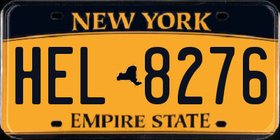 NY license plate HEL8276