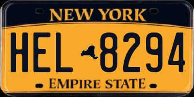NY license plate HEL8294