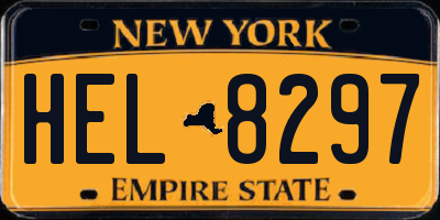 NY license plate HEL8297