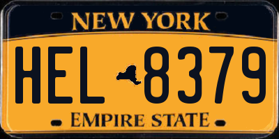NY license plate HEL8379