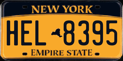 NY license plate HEL8395