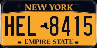 NY license plate HEL8415
