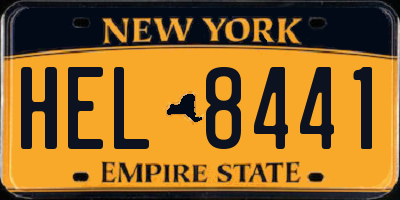NY license plate HEL8441