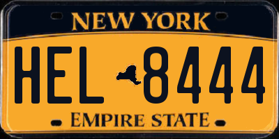 NY license plate HEL8444