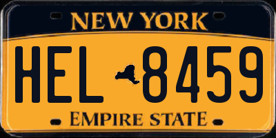 NY license plate HEL8459