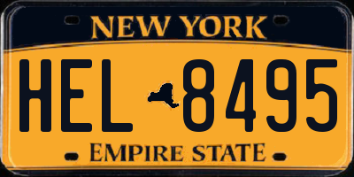 NY license plate HEL8495