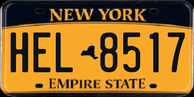 NY license plate HEL8517