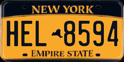 NY license plate HEL8594