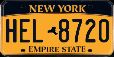 NY license plate HEL8720