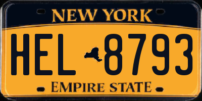 NY license plate HEL8793