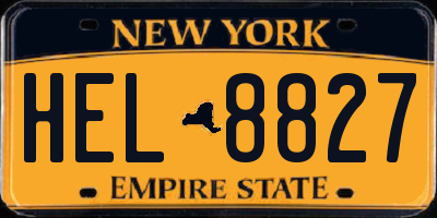 NY license plate HEL8827