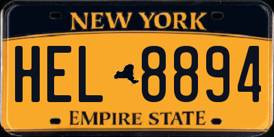 NY license plate HEL8894