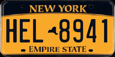 NY license plate HEL8941