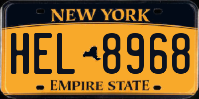 NY license plate HEL8968