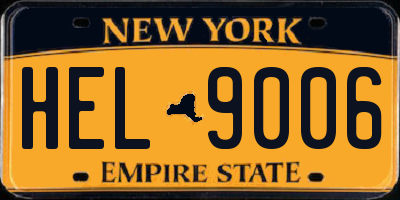 NY license plate HEL9006