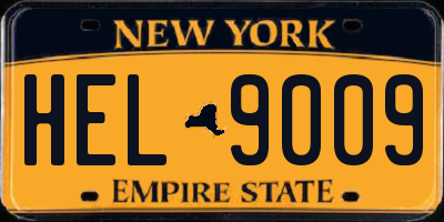 NY license plate HEL9009