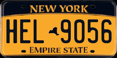 NY license plate HEL9056