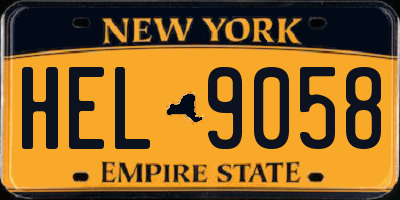 NY license plate HEL9058