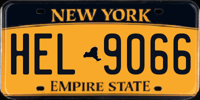 NY license plate HEL9066