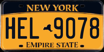 NY license plate HEL9078