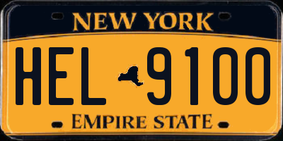 NY license plate HEL9100
