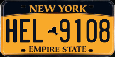 NY license plate HEL9108