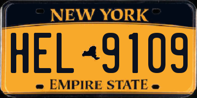 NY license plate HEL9109