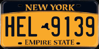 NY license plate HEL9139