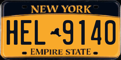NY license plate HEL9140