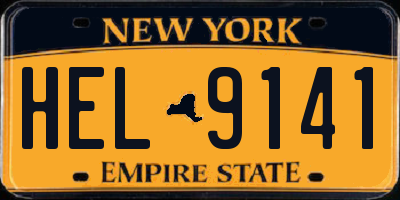 NY license plate HEL9141