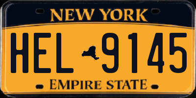 NY license plate HEL9145