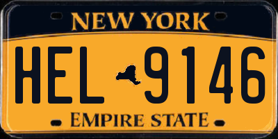 NY license plate HEL9146