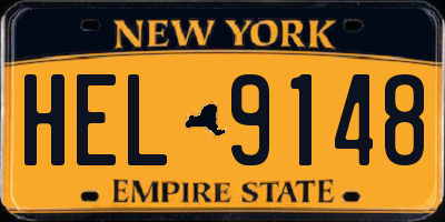NY license plate HEL9148