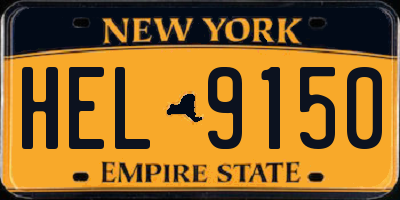 NY license plate HEL9150