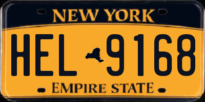 NY license plate HEL9168