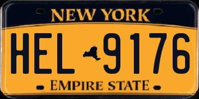 NY license plate HEL9176