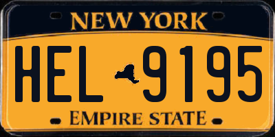 NY license plate HEL9195