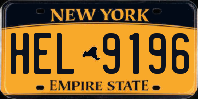 NY license plate HEL9196