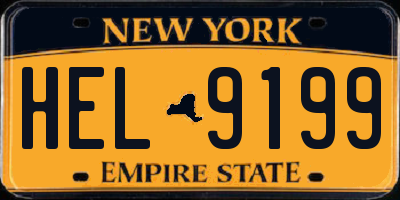 NY license plate HEL9199