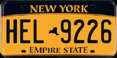 NY license plate HEL9226