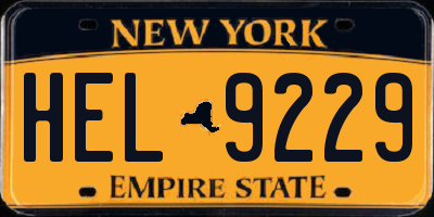 NY license plate HEL9229