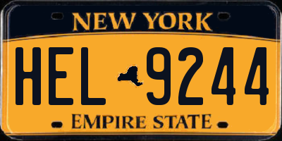 NY license plate HEL9244