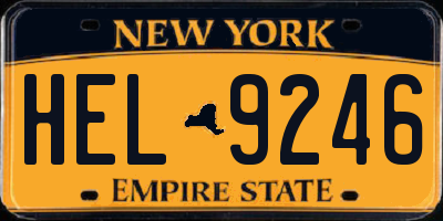 NY license plate HEL9246