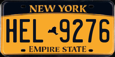 NY license plate HEL9276