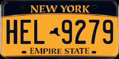 NY license plate HEL9279
