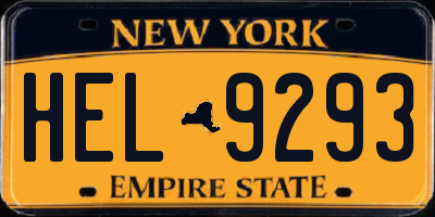 NY license plate HEL9293