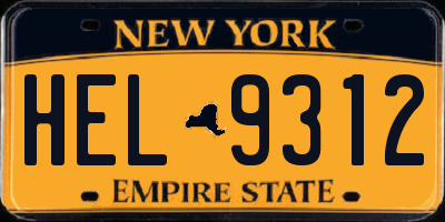 NY license plate HEL9312