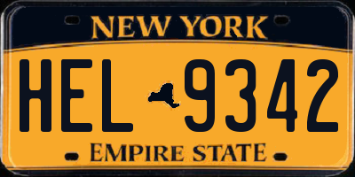 NY license plate HEL9342